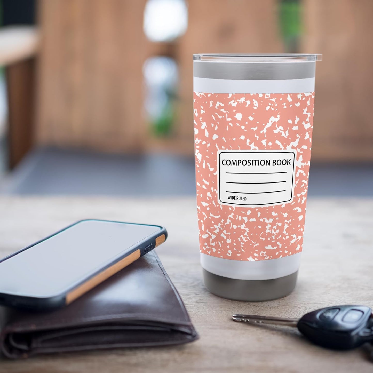 Composition Notebook Design Stainless Steel Insulated Tumbler