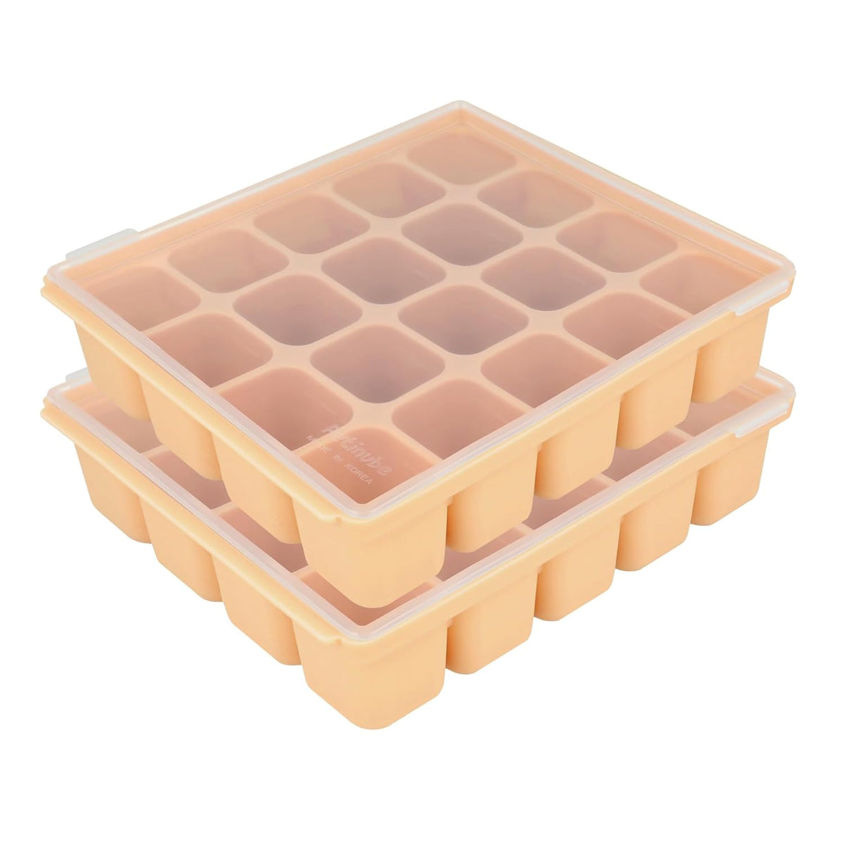 Baby Food Storage Silicone Cubes with Clip-On Lid Freezer Tray Baby Food Soups Purees Ice Easy and Safe Design Made in Korea (12 Ocean Blue)