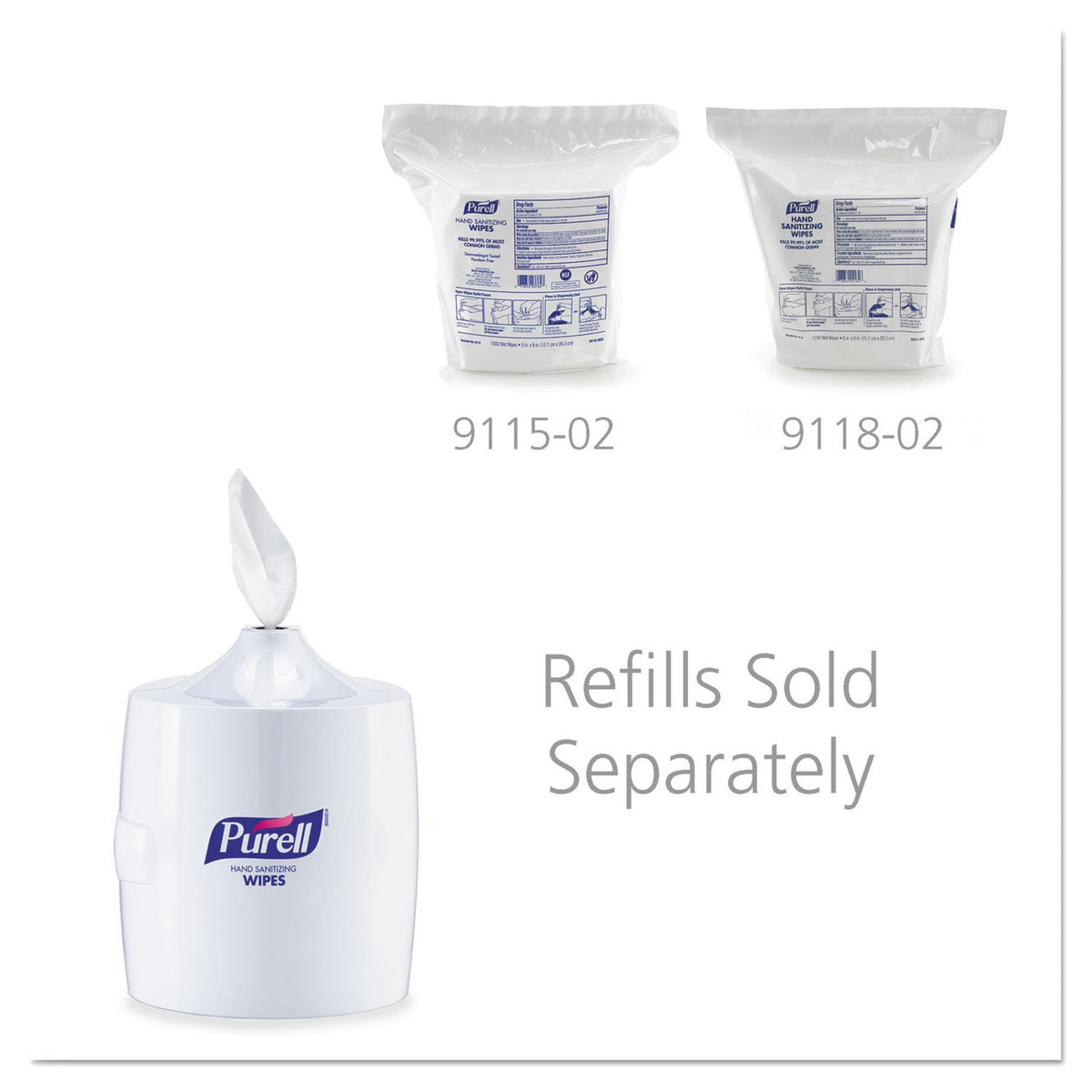 Hand Sanitizing Wipes Wall Mount Dispenser, White, High Capacity Dispenser for 1200/1500 Count Hand Sanitizing Wipes Containers (Pack of 1) – 9019-01
