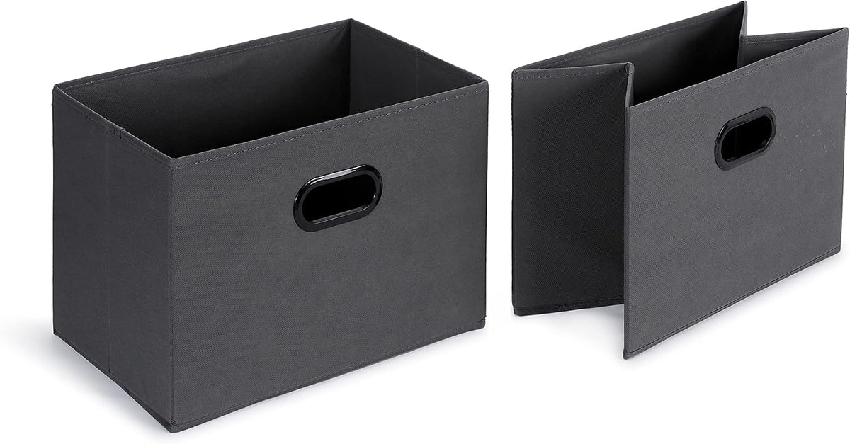 Freestanding Closet Organizer with Fabric Bins, Drawers and 3 Shelves, Easy to Assemble, Grey, 32.7" x 12.2" x 31"