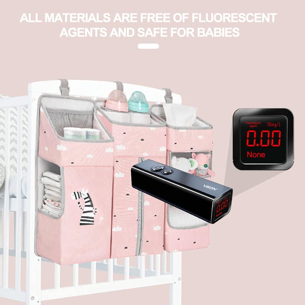 Hanging Diaper Caddy Organizer for Baby Crib - 3-in-1 Diaper Stacker for Changing Table Nursery Organization Storage Holder for Baby Essentials Attachment Portable Combining Clothing