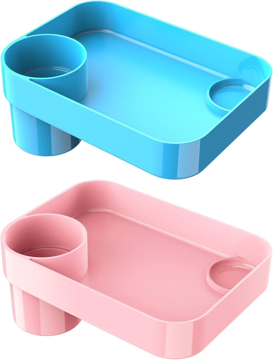 Car Seat Tray for Kids Toddlers Travel with 3-Inch Cup Holder & Dip Well
