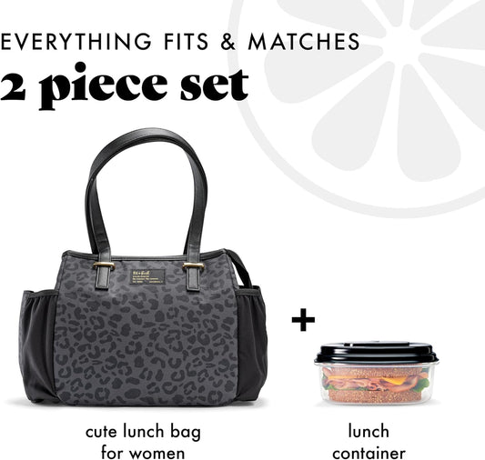 Copley Insulated Lunch Bag for Women w/Containers | Large Capacity Lunch Box for Women with Bottle Pockets, Meal Prep Lunch Tote For Nurses, Work Lunch Tote for Teachers