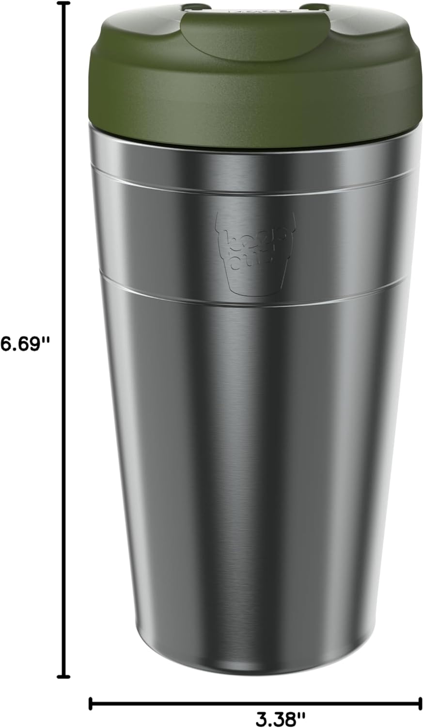 Commuter Travel Mug - Insulated Stainless Steel Reusable Coffee Cup with Spillproof Flip Lid - 12oz/340ml - Black