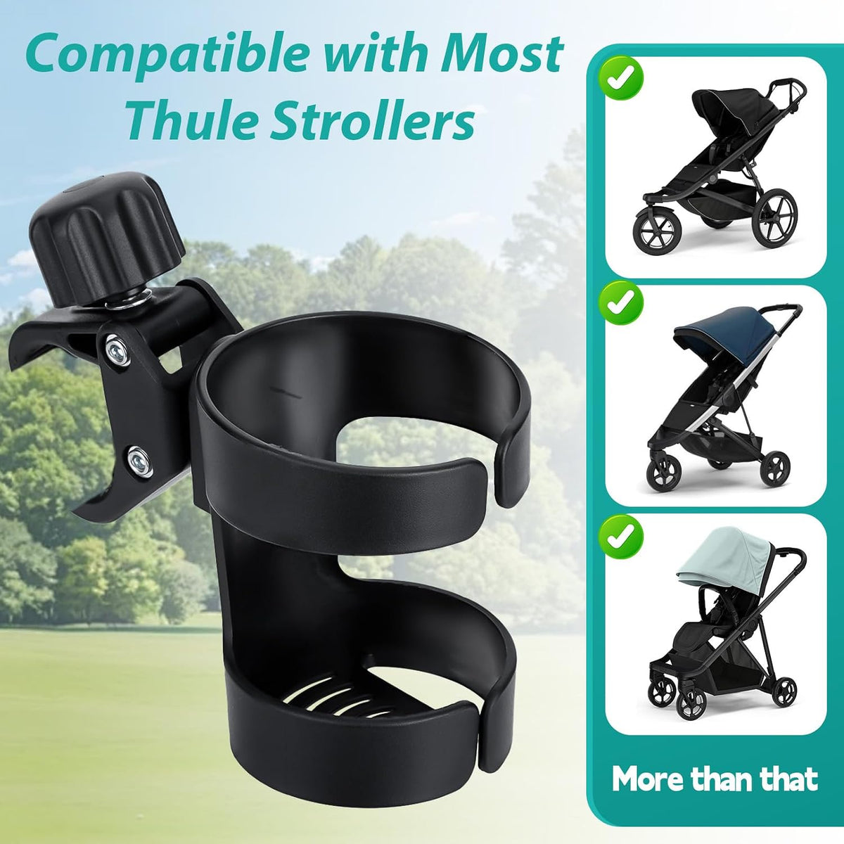 Cup Holder for Stroller Compatible with Nuna Mixx Next Stroller, Water Bottle Holder for Stroller Universal Cup Holder Fit for Uppababy Doona Strollers, Cup & Cold Beverage Holder Stroller Accessories