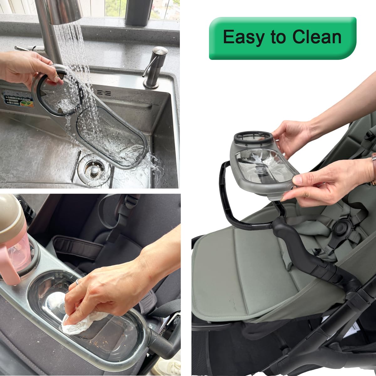 Stroller Snack Tray ONLY Compatible with Bugaboo Butterfly 2 Stroller - BPA-Free Tray - Folding with Stroller - Easy Access- Easy Clean (Not for Butterfly 1)