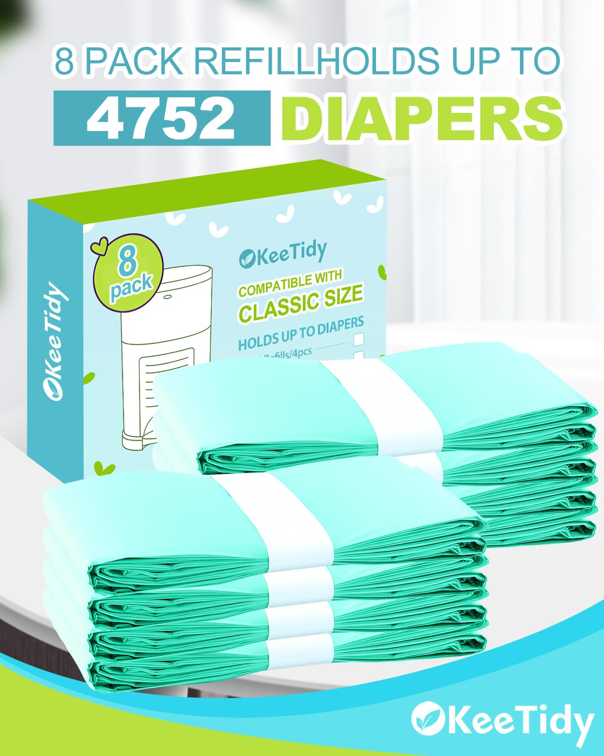 Diaper Pail Refills Compatible with Dekor Classic & Eko Classic