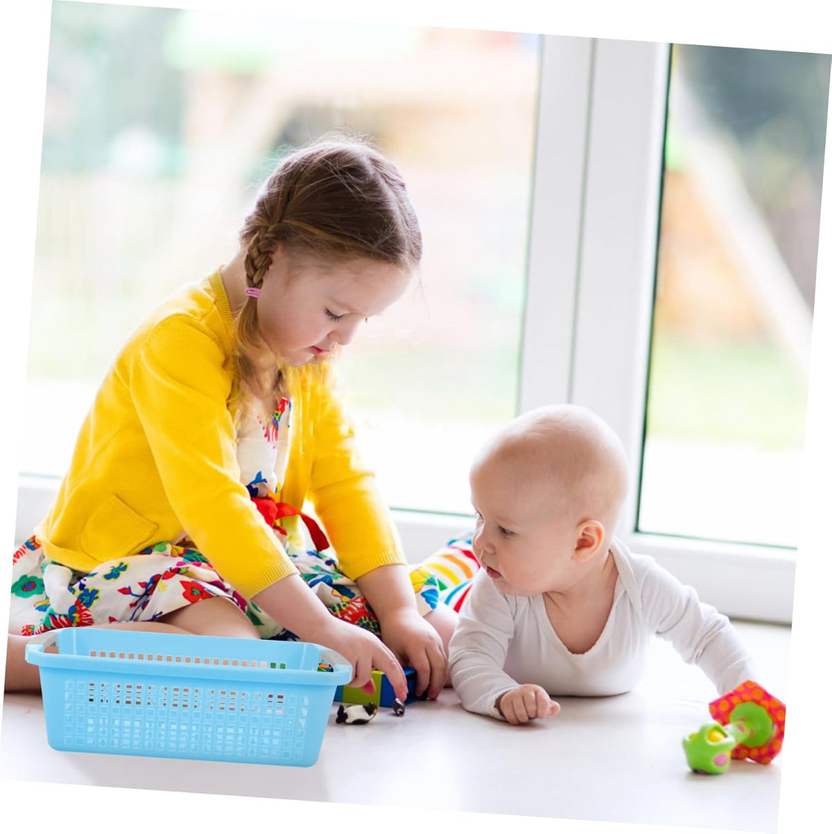 Toy Storage Basket for Home Clothes and Children's Toys Blue PP
