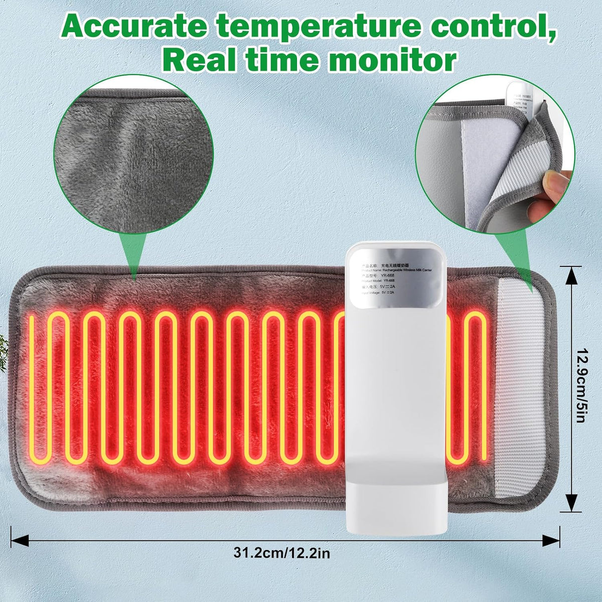 Portable Battery-Powered Baby Bottle Warmer with Temperature Display, Travel-Friendly Milk Warmer for On-the-Go Feeding