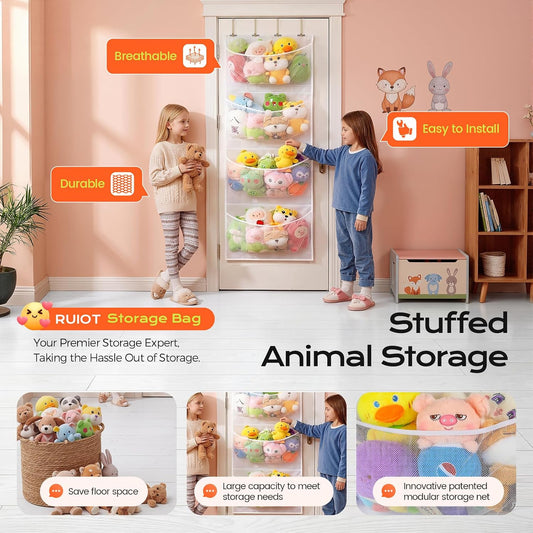 Stuffed Animal Storage Over the Door Organizer