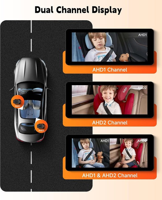 6.86'' Baby Car Camera for Seat HD Bual Rear Facing
