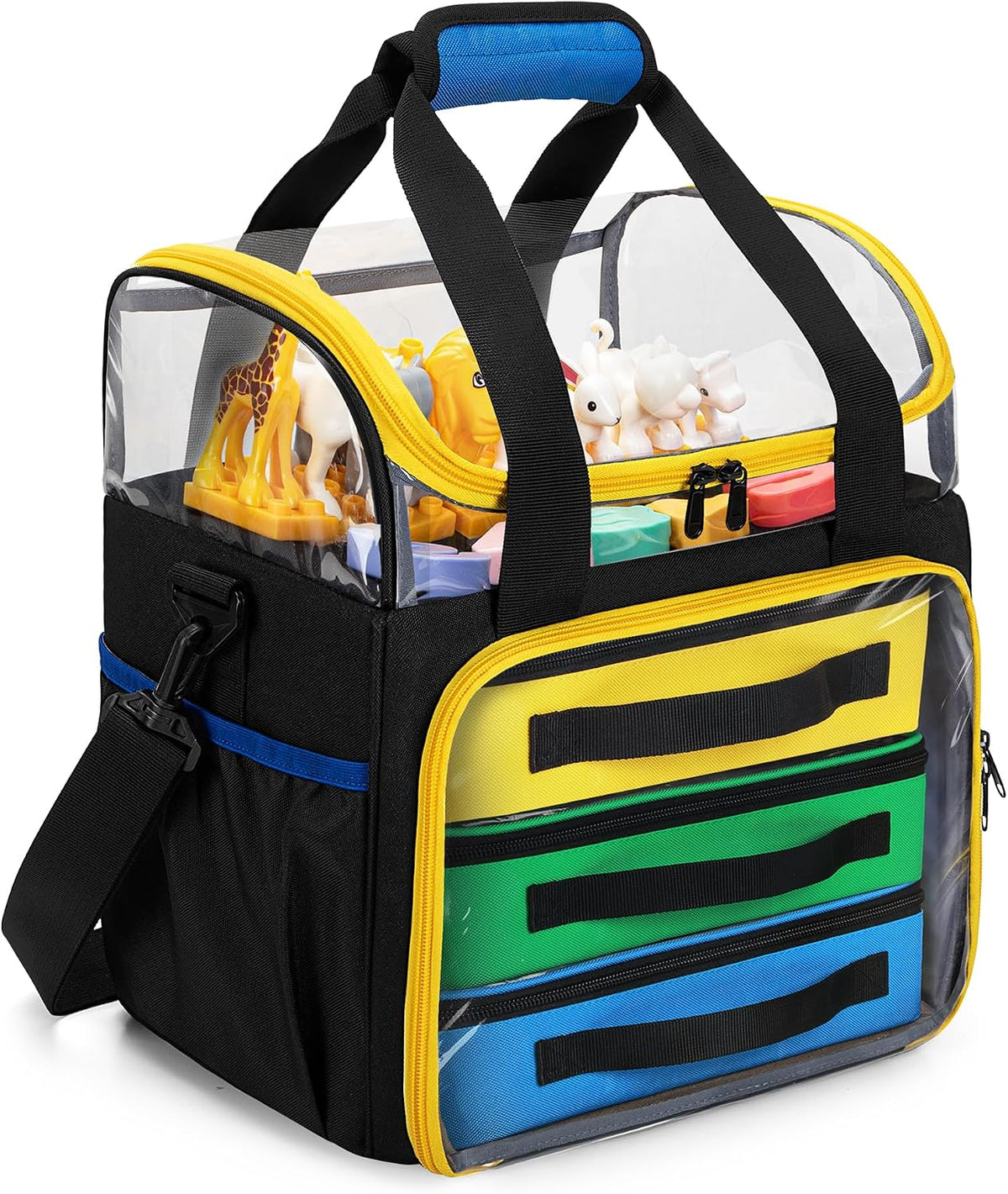 4 Packs Toy Storage Organizer Pouch Bag Compatible with Lego Brick