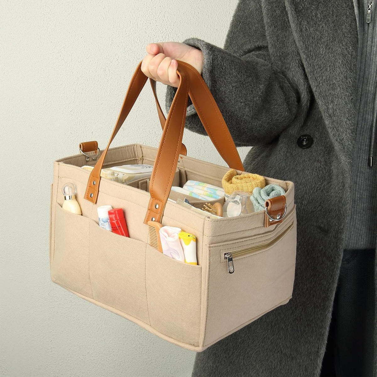 Baby Diaper Caddy Organizer, Leather Strap, Baby Organizer