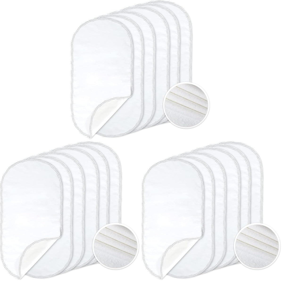 Waterproof Changing Pad Liners 6 Pack, 100% Cotton Reusable Cloth Diaper Liners, White