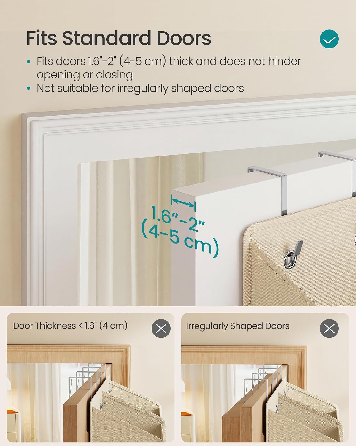 SONGMICS Over-the-Door Organizer, 5 Tier Extra Large of 9 Compartments