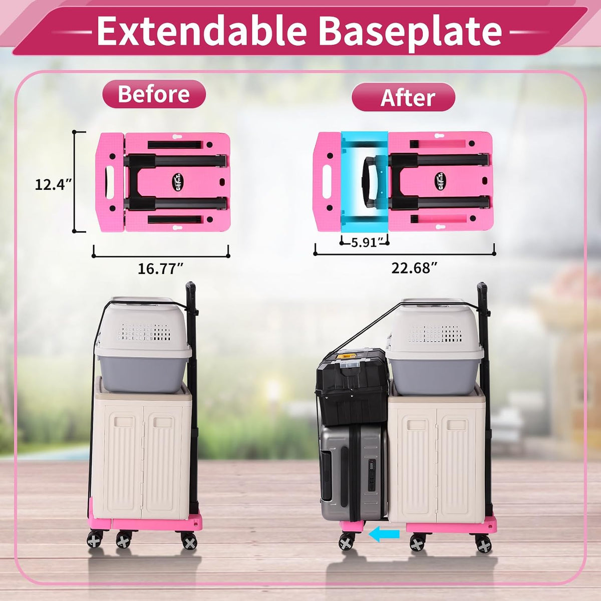 Foldable Hand Truck, Lightweight Luggage Cart for Airport Car Seat