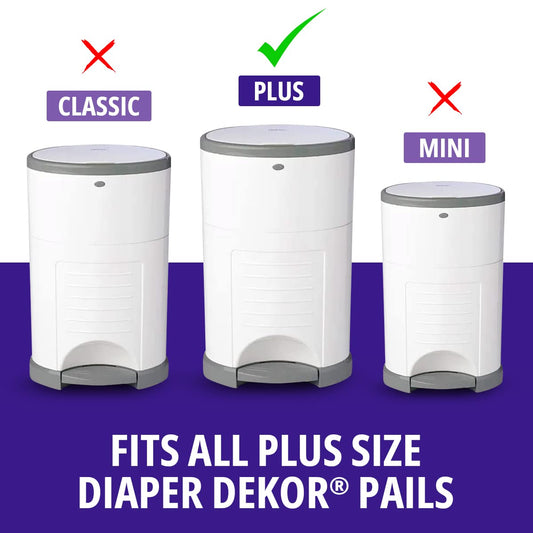 Refills Compatible with DEKOR PLUS Diaper Pails | 4 Pack | Extra Thick Diaper Pail Refill Liners | Fresh Scent | Easy to Replace and Dispose of Diaper Bag | Odorless Baby Diapers Disposal