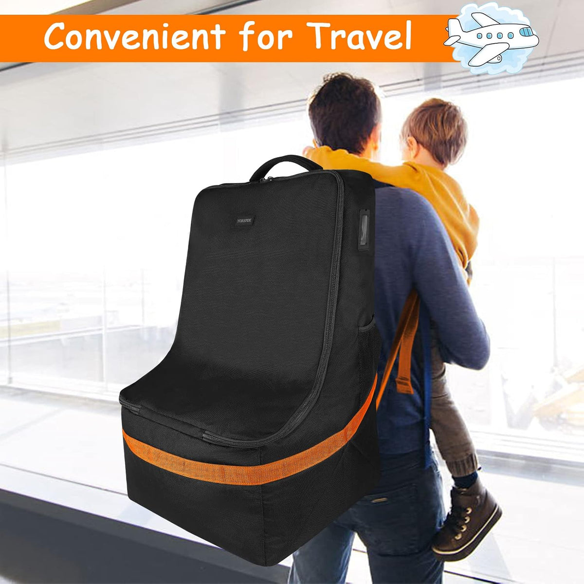 Padded Car Seat Travel Bag Backpack, Toddler Travel Essentials