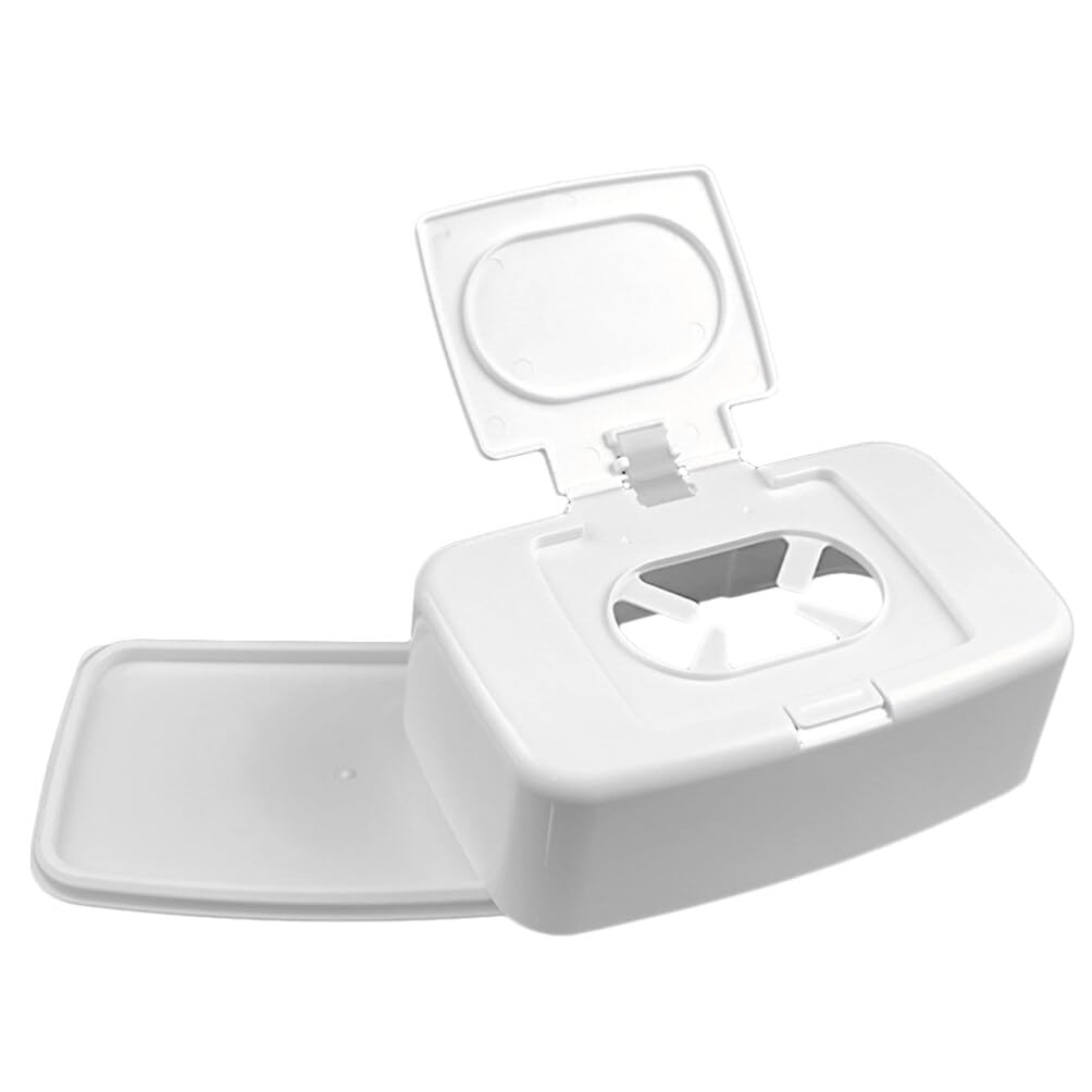 Wipes Dispenser Refillable Baby Wipes Container One-Handed Wet Tissue Holder with Non-Slip Base Portable Wipe Box for Nursery Kitchen Bathroom Stroller 6.69 X 4.13 X 2.36 in