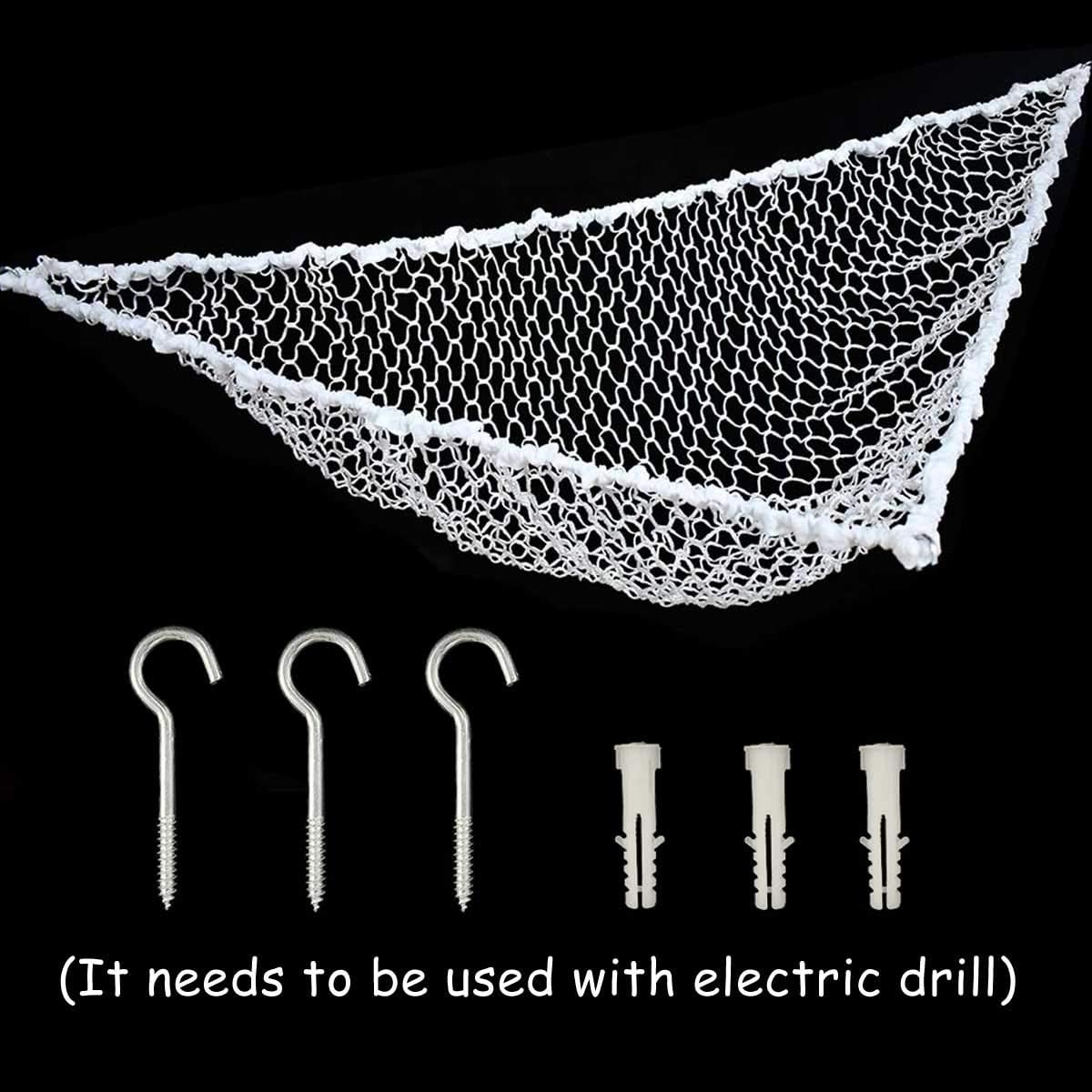 Hammock Mesh Toy Net Stuffed Animal Hammock Mesh Toys Net for Kids Jumbo Large Storage Mesh Net for Pet Corner Animal Hammock Stuffed Animals Wall Hanging Organizer Christmas Gift (White)