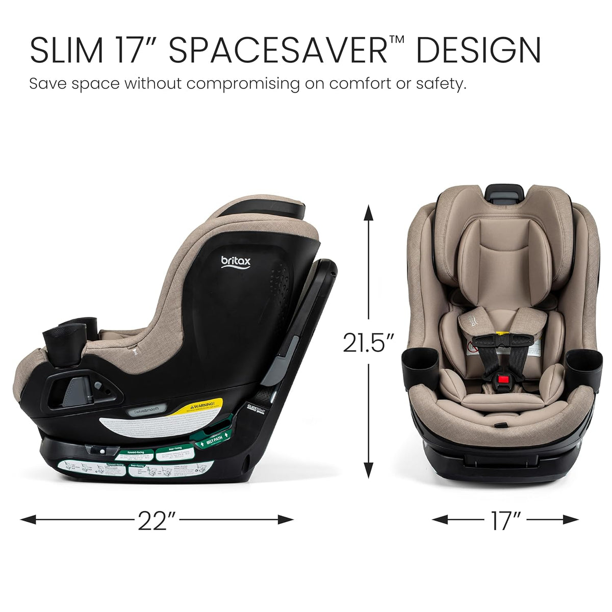 Galaxy360 Slim Rotating Convertible Car Seat — Teak