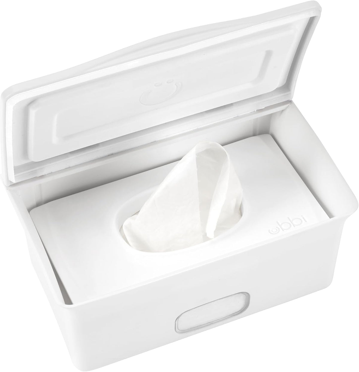 Baby Wipes Dispenser | Baby Wipes Case | Baby Wipes Holder with Weighted Plate, Keeps Wipes Fresh and Non-Slip Rubber Feet, White