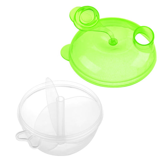 Baby Formula Dispenser for On-the-Go Feedings, Three-Compartment Non-Spill Formula Container to Go, Snack Milk Powder Dispenser for Traveling with Infant Toddler, Green, 2 Pack