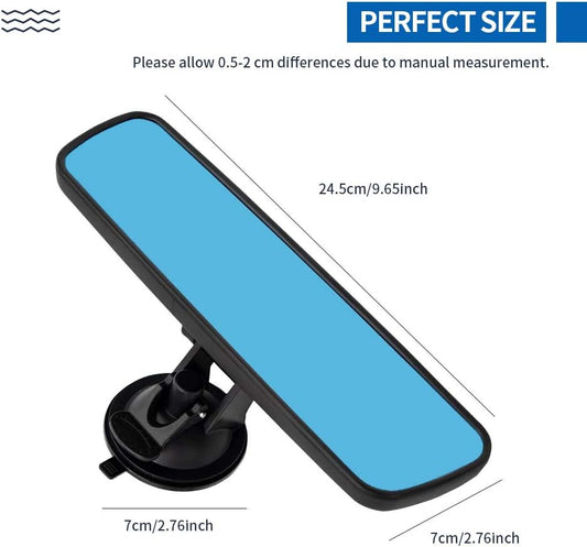 Rear View Mirror, Adjustable Car Interior Rear View Mirrors Car Seat for Universal Cars Trucks SUV-9.64 x 2.6 inch (Blue)
