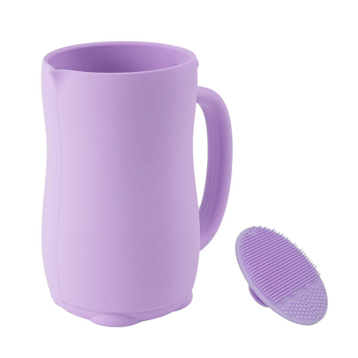 Baby Bath Rinse Cup - Food Grade Silicone - Shampoo & Body Washing Rinser Cup for Kids with Easy Grip Handle to Rinse Baby Shampoo and Soap - Baby Essentials (Light Green)