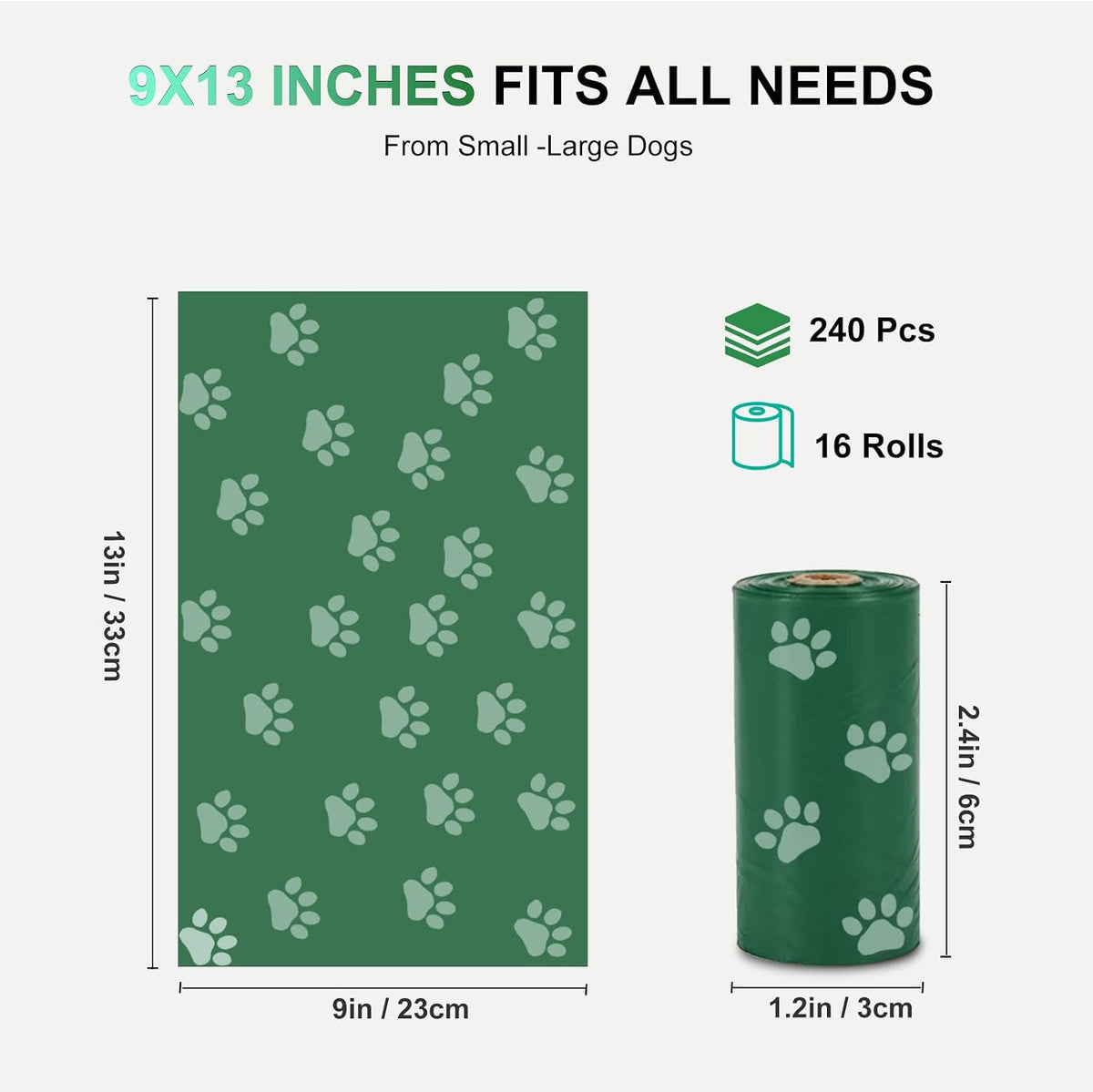 120Pcs Thick Dog Poop Bags Rolls, Leak-Proof Poop Bags for Dog and Cats Litter, 9x13 Inch Scented Pet Waste Bag for Small - Large Dogs Walking, Fits Most Doggie Bag Holder for Leash