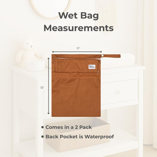 Wet Dry Bags with Two Zippered Pockets | 11 x 15 | 2 Pack