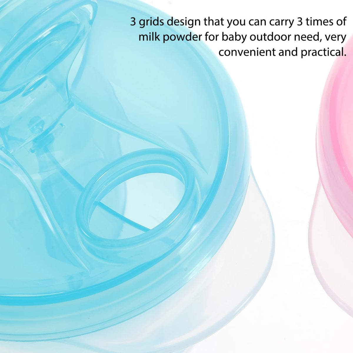 Rotating Milk Powder Box Baby Formula Dispenser Portable Storage Container Food Divider for Travel and Outdoor Use 3.74X3.34X3.34 Inch