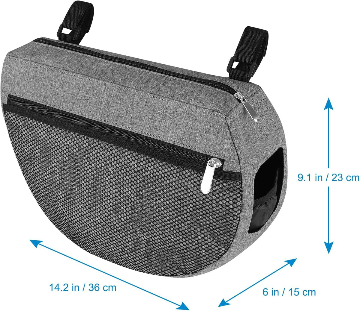 Insulated Side Sling Stroller Saddle Bag Organizer, Universal Stroller Organizer, Stroller Bag Caddy Organizer, Grey