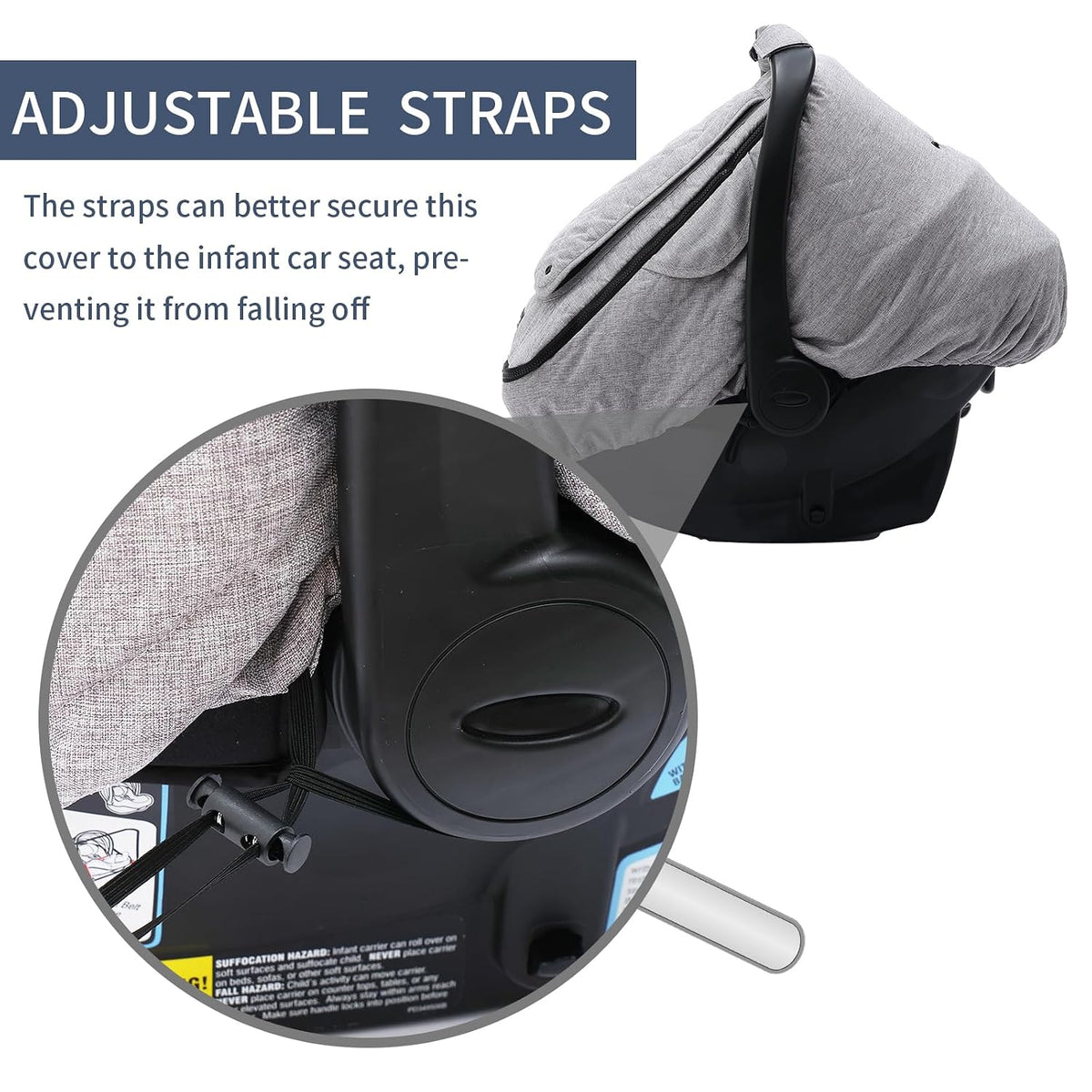 Baby Car Seat Cover - 3-Layer Thick Fabric, Waterproof, Breathable Mesh Window - Windproof & Snow Blocking, Keep Baby Warm in Winter - Universal Fit for Infant Car Seat and Carrier
