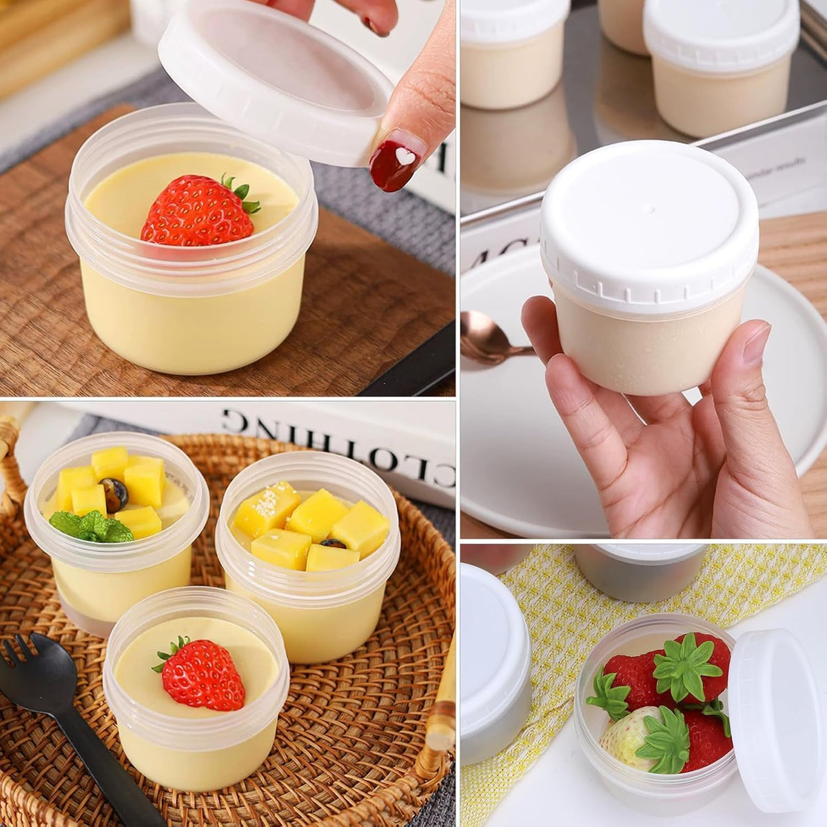 24 Pack 4 oz(120 ml) Food Storage Jars with Screw Lids