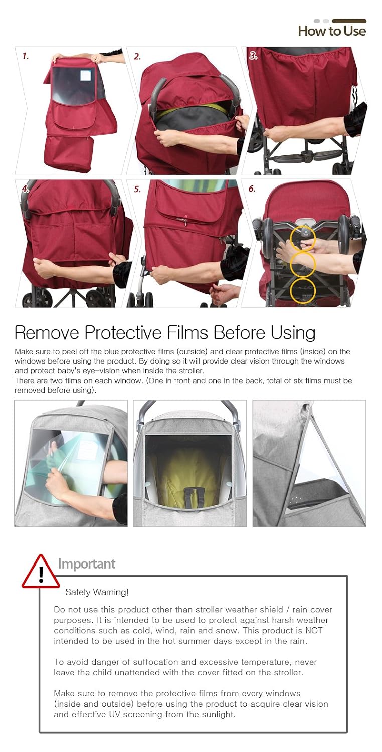 Melange Alpha Stroller Weather Shield (Navy)