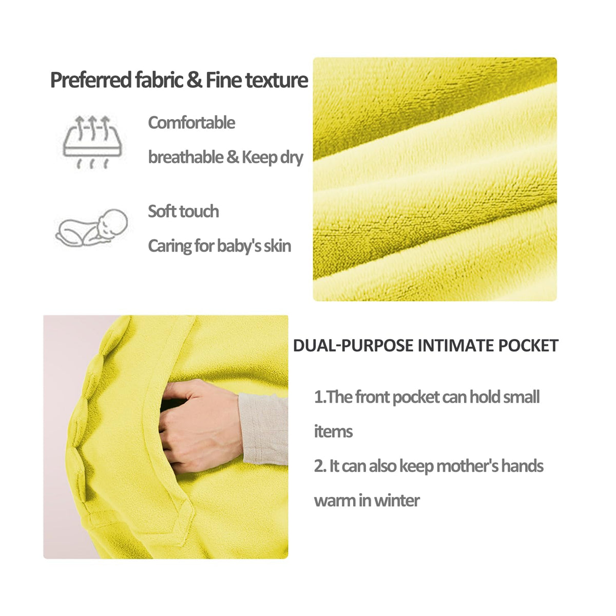 Baby Carrier Cover Stroller Cover,Newborn Hooded Stretchy Cloak,Soft Kangaroo Hoodie for Mom Baby,Suit for All Seasons (Green)