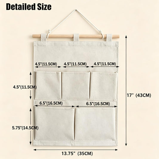 Over the Door Magazine Pockets, Closet Hanging Organizer Bag,5 Pockets