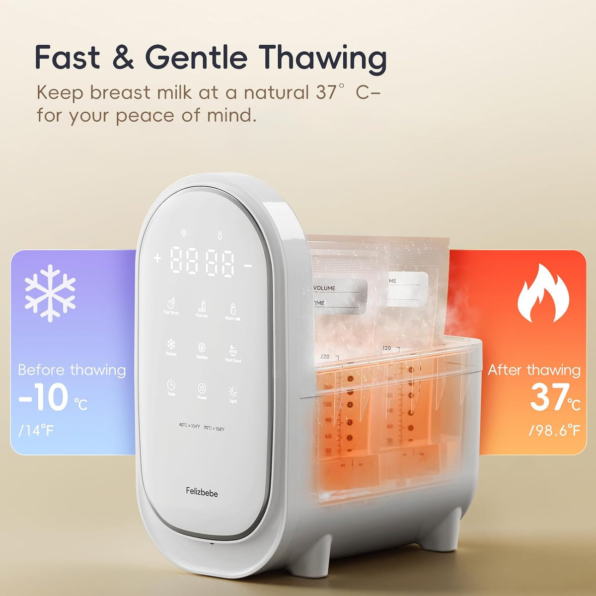 Bottle Warmer for Breastmilk, 11-in-1 Double Bottle Warmer Large Touchscreen with Night Light, Detachable for Easy Cleaning & Accurate Temperature Control, Timer, Milk Warmer for Baby