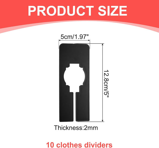 10 Pcs Clothes Dividers,Rectangle Closet Rack Dividers Clothing Rack Size Dividers Blank Labels Writable & Reusable for Hanging Clothes Sorting Size, 5 Colors
