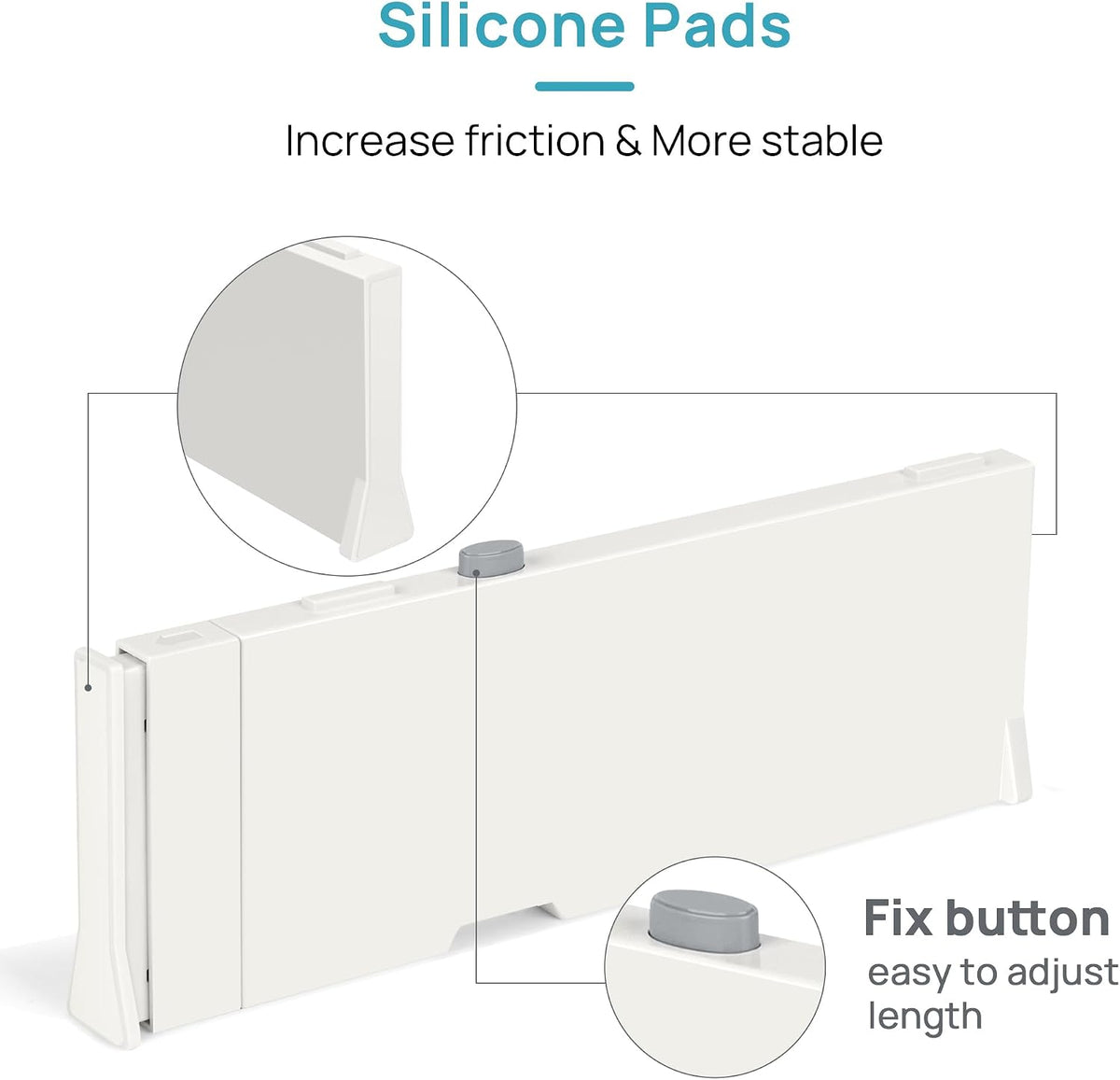 Drawer Dividers for Clothes 8 Pack, Adjustable 4" High Expandable from 11.3"-17" Dresser Drawer Organizer, Plastic Drawers Separators for Dresser, Baby Clothes, Kitchen and Office Storage