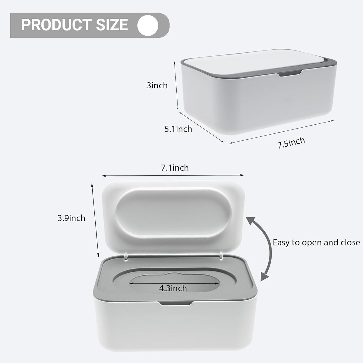 Flushable Wipes Dispenser Compatible with Cottonelle, Wipe Holder for Bathroom with Leak-Proof, Baby Wipes Container Diaper Wipe Dispenser for Home, Office, Cars