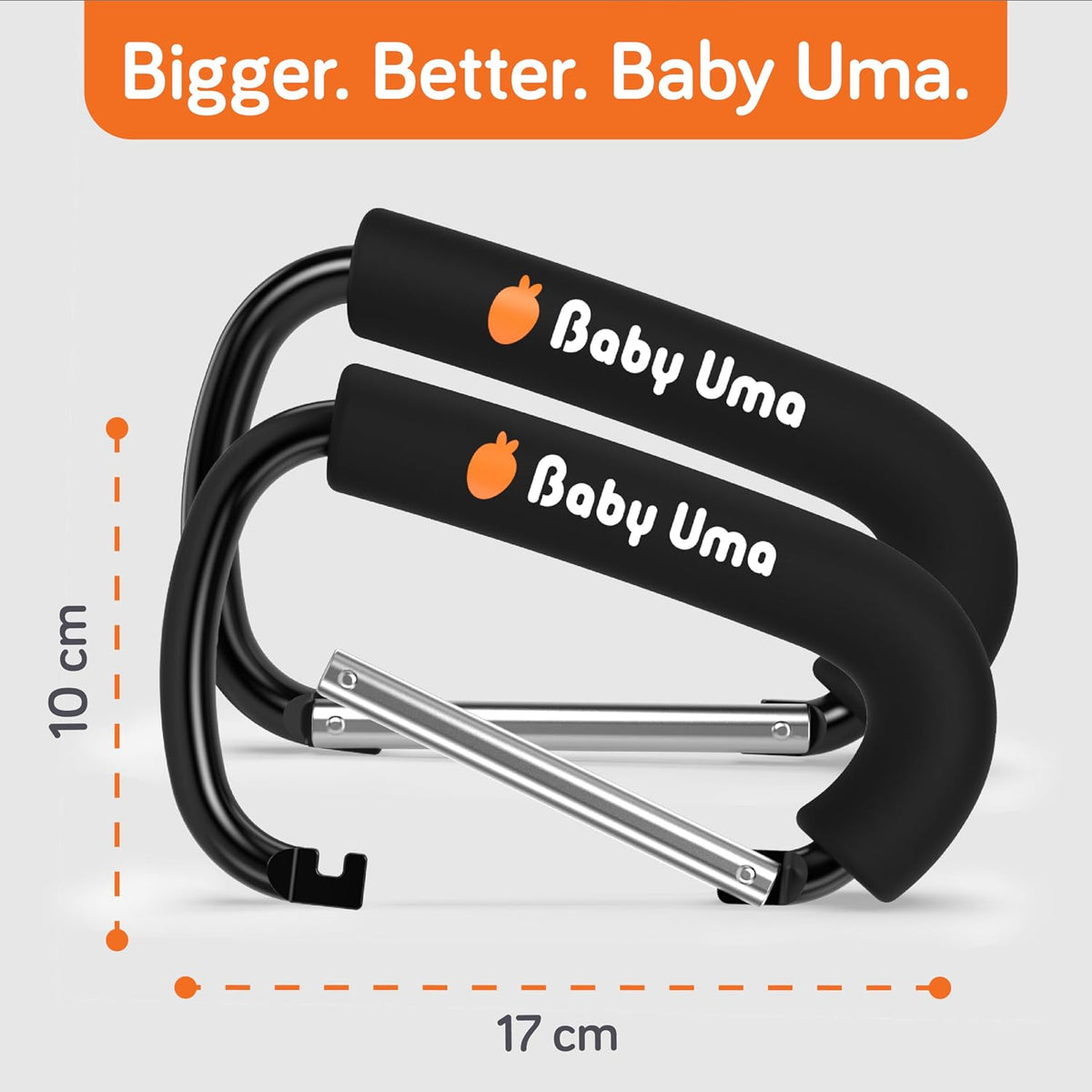 Stroller Caddy & Stroller Hooks - Universal Organizer Bag with XL Insulated Cup Holder, Phone Pocket, Wipes Dispenser, Wrist Bag & Mesh Pocket + 2 Carabiner Clips, Baby Travel Essential Kit