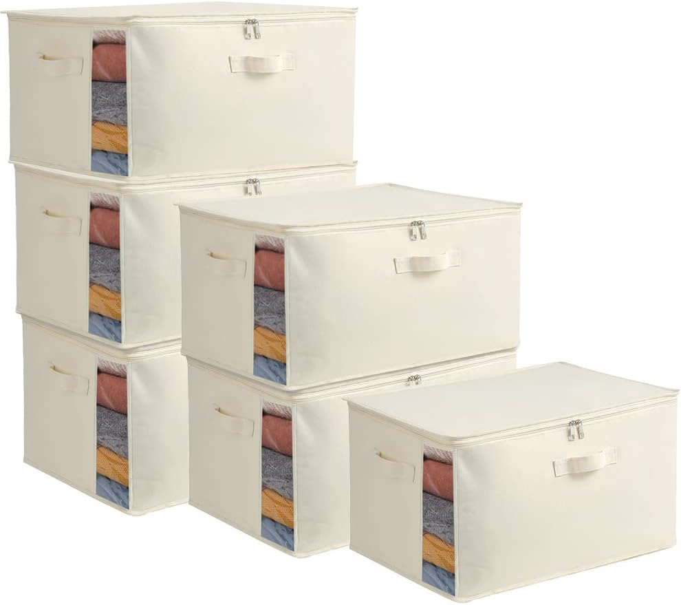 Canvas Comforter Storage Bags for Clothes & King Comforters, Natural