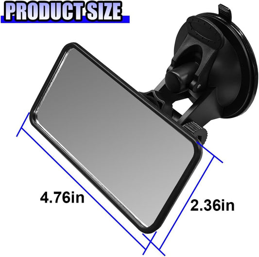Car Mirror for Baby, Clip-on Wide Angle Rear View Convex Mirrors, Car Seat Mirror for Baby Rear Facing, 360° Adjustable Car Seat Mirrors for Viewing Infant Toddler Child (Sucker)