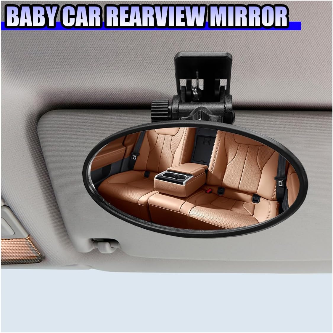 Car Mirror for Baby, Clip-on Wide Angle Rear View Convex Mirrors, Car Seat Mirror for Baby Rear Facing, 360° Adjustable Car Seat Mirrors for Viewing Infant Toddler Child (Sucker)