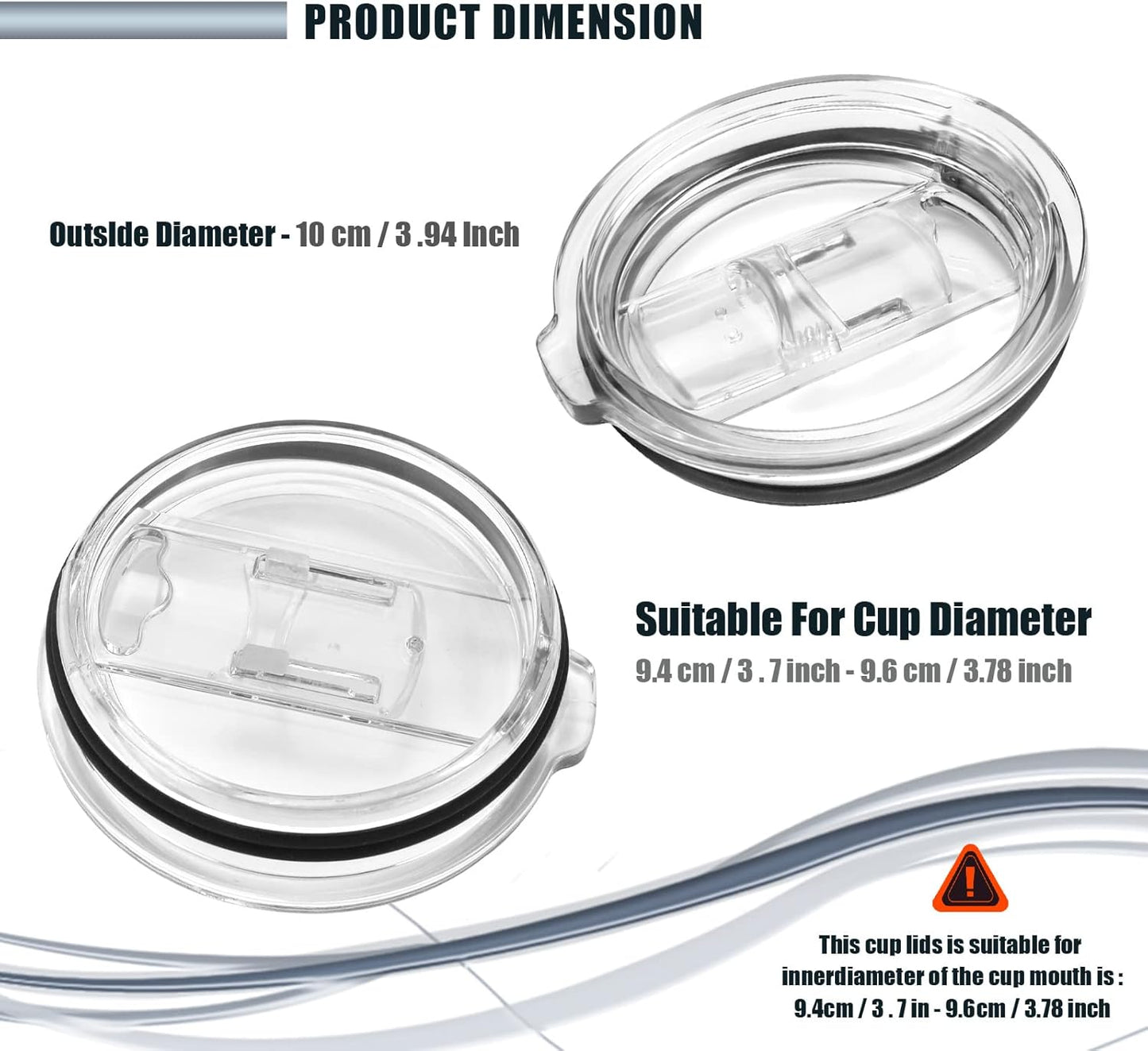 Tumbler Lids Spillproof for 20oz 30oz Yeti and More Cooler Cup, Splash Resistant Lids for Tumbler/For Yeti/Ozark Trails and More, Splash Proof Open - Close Slide Lid, Straw Friendly (20 oz)