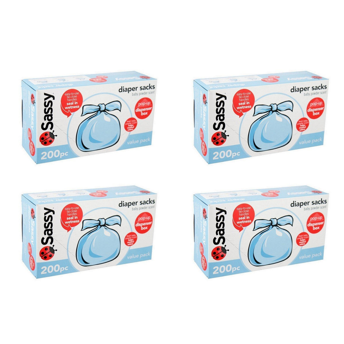 Disposable Scented Diaper Sacks - 800 ct - 4 packs of 200