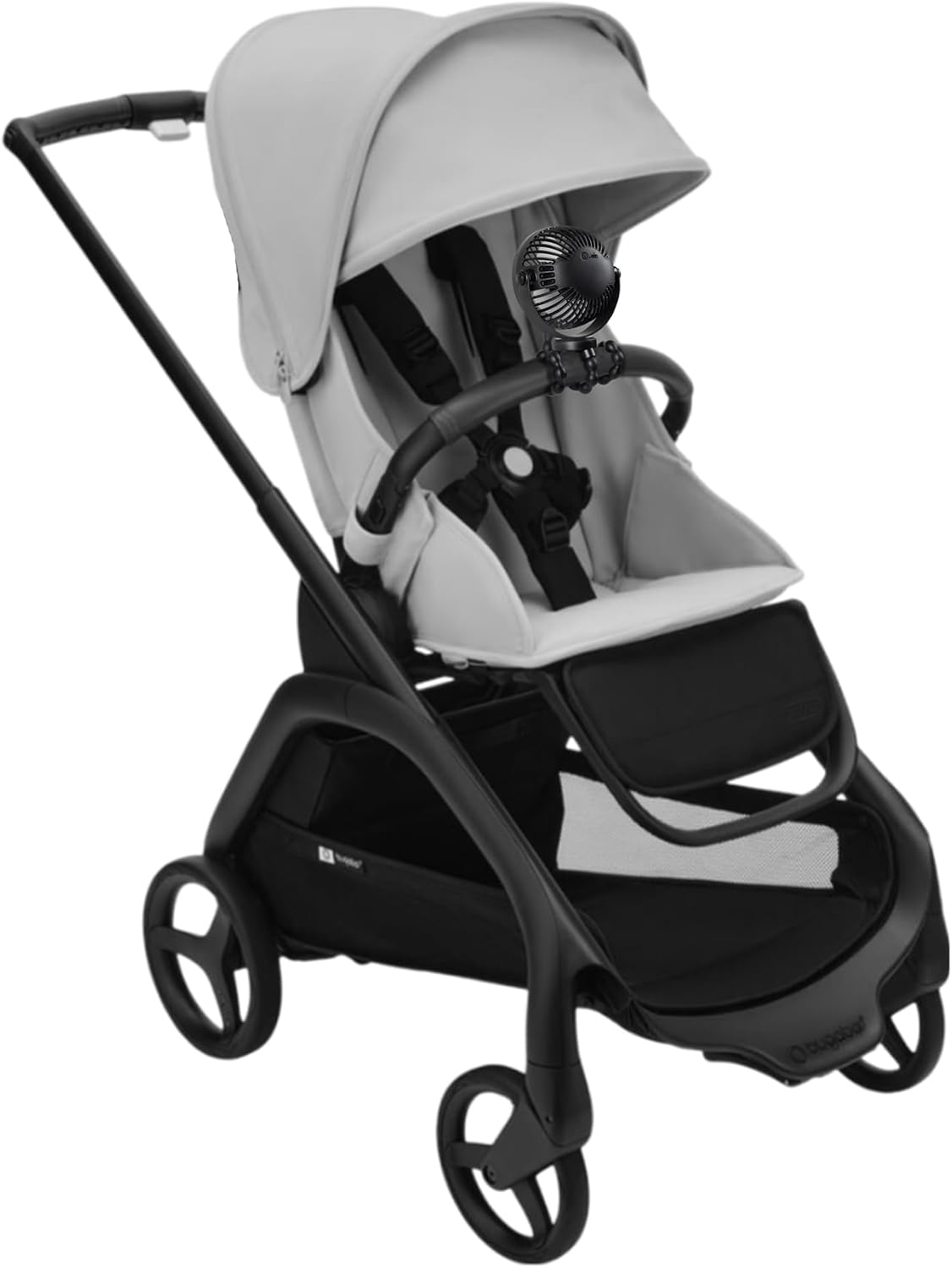 Stroller Fan with Flexible Tripod Legs – Portable Rechargeable Baby Fan, 360° Rotating Clip-On Fan for Stroller, Car Seat & Crib, 3-Speed Adjustable Cooling – Black