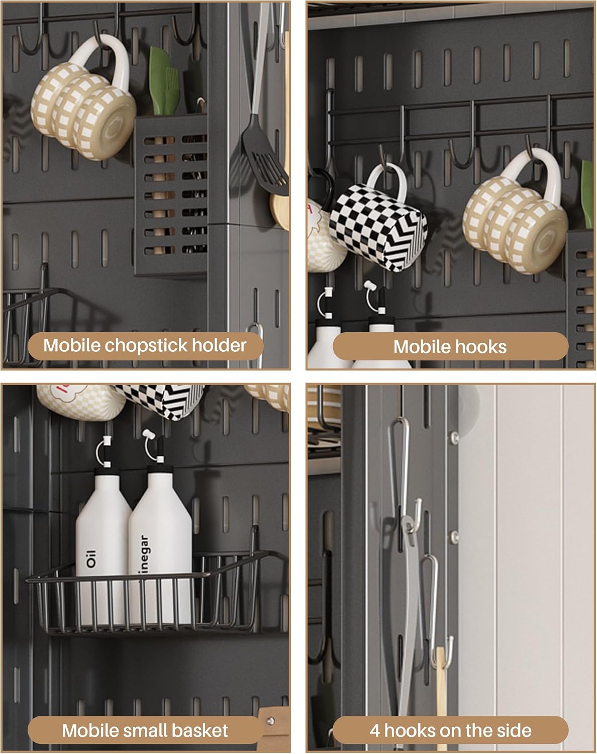 UMDONX Metal Narrow Multi-Functional Over-the-Door Storage Rack